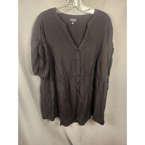 Torrid Challis Tie Sleeve Top Babydoll Tee‎ Size 3 Black